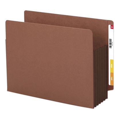 Redrope Drop-Front End Tab File Pockets, Fully Lined Colored Gussets, 5.25" Expansion, Letter Size, Redrope/Brown, 10/Box1
