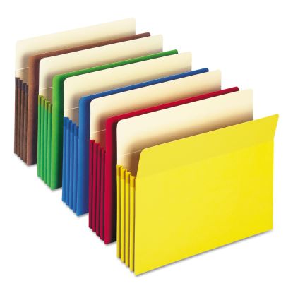 Colored File Pockets, 3.5" Expansion, Letter Size, Assorted Colors, 25/Box1