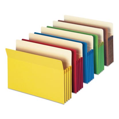 Colored File Pockets, 3.5" Expansion, Letter Size, Assorted Colors, 5/Pack1