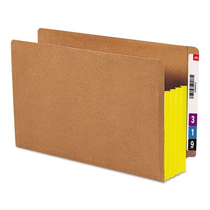 Redrope Drop-Front End Tab File Pockets, Fully Lined 6.5" High Gussets, 3.5" Expansion, Legal Size, Redrope/Yellow, 10/Box1