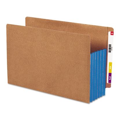 Redrope Drop-Front End Tab File Pockets, Fully Lined 6.5" High Gussets, 5.25" Expansion, Legal Size, Redrope/Blue, 10/Box1