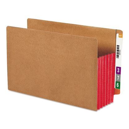 Redrope Drop-Front End Tab File Pockets, Fully Lined 6.5" High Gussets, 5.25" Expansion, Legal Size, Redrope/Red, 10/Box1