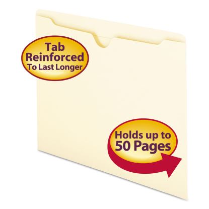 Manila File Jackets, 2-Ply Straight Tab, Letter Size, Manila, 100/Box1