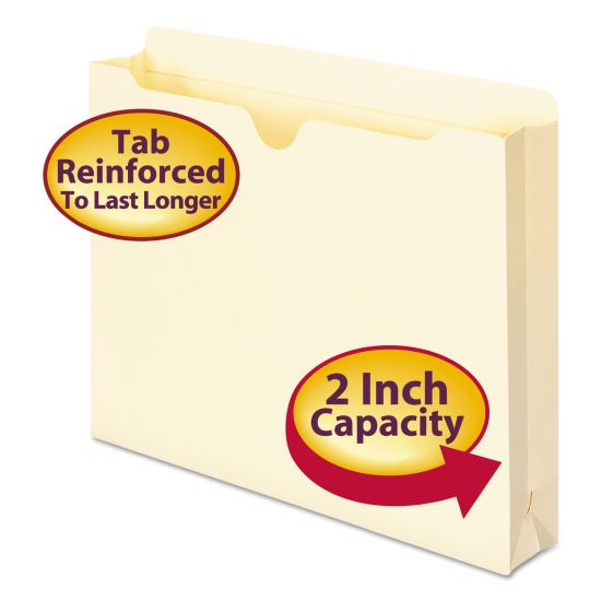 Manila File Jackets, 2-Ply Straight Tab, Letter Size, Manila, 50/Box1