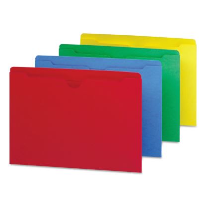 Colored File Jackets with Reinforced Double-Ply Tab, Straight Tab, Letter Size, Assorted Colors, 100/Box1