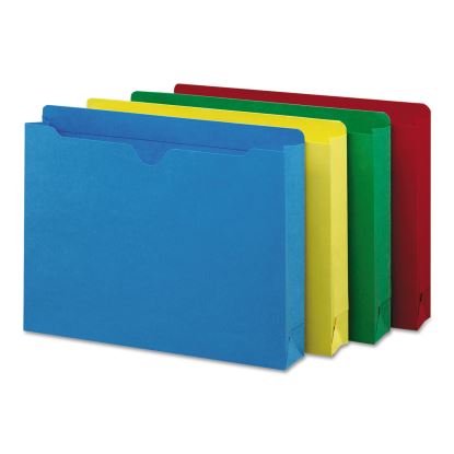 Colored File Jackets with Reinforced Double-Ply Tab, Straight Tab, Letter Size, Assorted Colors, 50/Box1