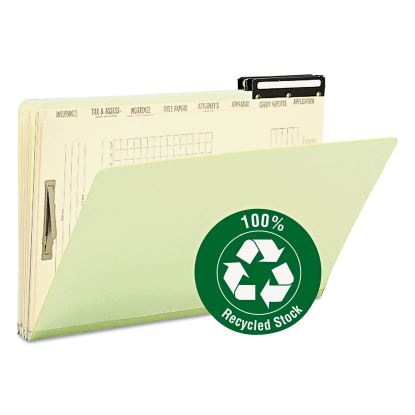 Pressboard Mortgage Folders, 8 Dividers, Legal Size, Green, 10/Box1