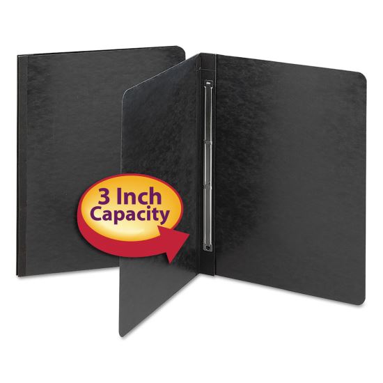 Prong Fastener Premium Pressboard Report Cover, Two-Piece Prong Fastener, 3" Capacity, 8.5 x 11, Black/Black1