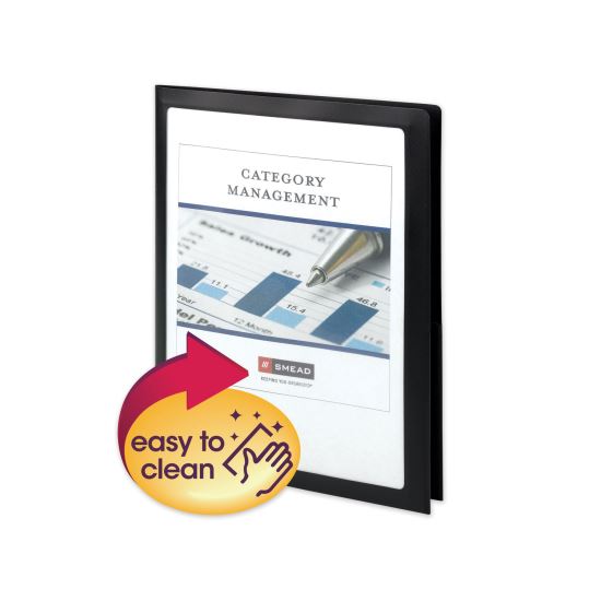 Frame View Poly Two-Pocket Folder, 100-Sheet Capacity, 11 x 8.5, Clear/Black, 5/Pack1