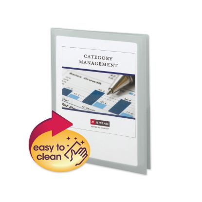 Frame View Poly Two-Pocket Folder, 100-Sheet Capacity, 11 x 8.5, Clear/Oyster, 5/Pack1