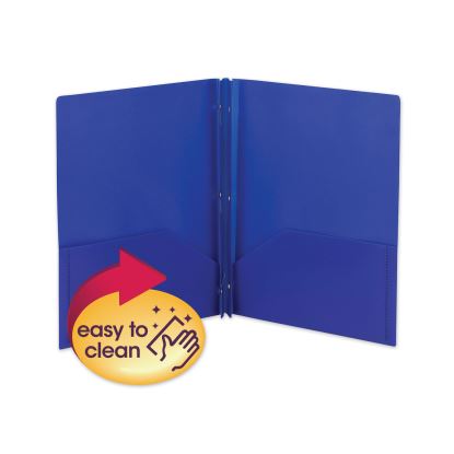 Poly Two-Pocket Folder with Fasteners, 180-Sheet Capacity, 11 x 8.5, Blue, 25/Box1
