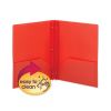Poly Two-Pocket Folder with Fasteners, 180-Sheet Capacity, 11 x 8.5, Red, 25/Box1