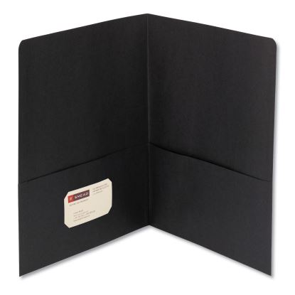 Two-Pocket Folder, Textured Paper, 100-Sheet Capacity, 11 x 8.5, Black, 25/Box1