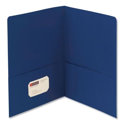 Two-Pocket Folder, Textured Paper, 100-Sheet Capacity, 11 x 8.5, Dark Blue, 25/Box1