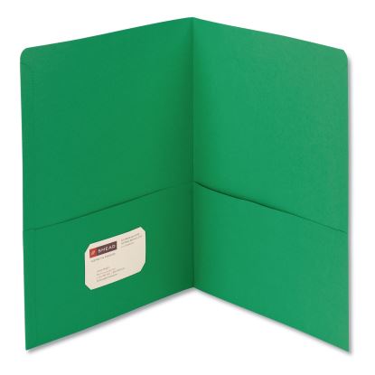 Two-Pocket Folder, Textured Paper, 100-Sheet Capacity, 11 x 8.5, Green, 25/Box1