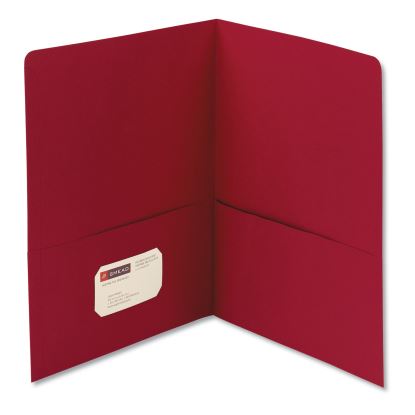 Two-Pocket Folder, Textured Paper, 100-Sheet Capacity, 11 x 8.5, Red, 25/Box1