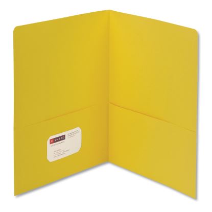 Two-Pocket Folder, Textured Paper, 100-Sheet Capacity, 11 x 8.5, Yellow, 25/Box1