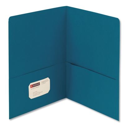 Two-Pocket Folder, Textured Paper, 100-Sheet Capacity, 11 x 8.5, Teal, 25/Box1