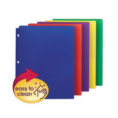 Poly Snap-In Two-Pocket Folder, 50-Sheet Capacity, 11 x 8.5, Assorted, 10/Pack1