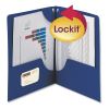 Lockit Two-Pocket Folder, Textured Paper, 100-Sheet Capacity, 11 x 8.5, Dark Blue, 25/Box2
