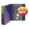 Poly Project Organizer, 24 Letter-Size Sleeves, Gray with Bright Pockets2