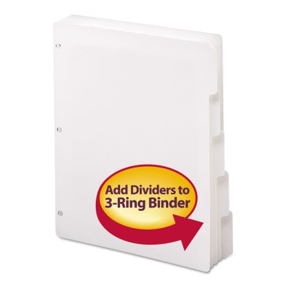 Three-Ring Binder Index Divider, 5-Tab, 11 x 8.5, White, 20 Sets1