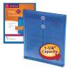 Poly String and Button Interoffice Envelopes, Open-End (Vertical), 9.75 x 11.63, Transparent Blue, 5/Pack2