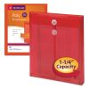 Poly String and Button Interoffice Envelopes, Open-End (Vertical), 9.75 x 11.63, Transparent Red, 5/Pack2