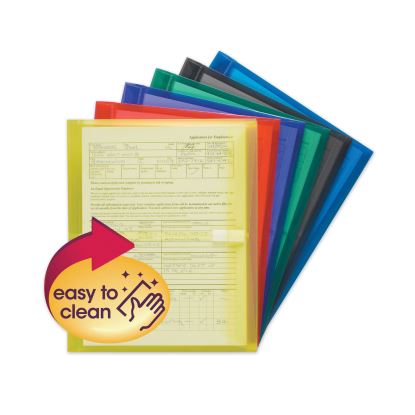 Poly Side-Load Envelopes, Fold-Over Closure, 9.75 x 11.63, Assorted Colors, 6/Pack1