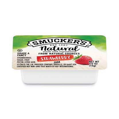 Smuckers 1/2 Ounce Natural Jam, 0.5 oz Container, Strawberry, 200/Carton1