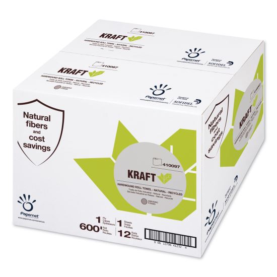 Heavenly Soft Hardwound Paper Towel, Kraft, 7.8" x 600 ft, Brown, 12 Rolls/Carton1