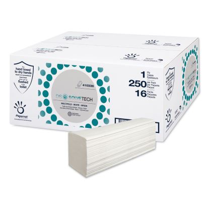 DissolveTech Paper Towel, 5.3 x 8, White, 250/Pack, 16 Packs/Carton1