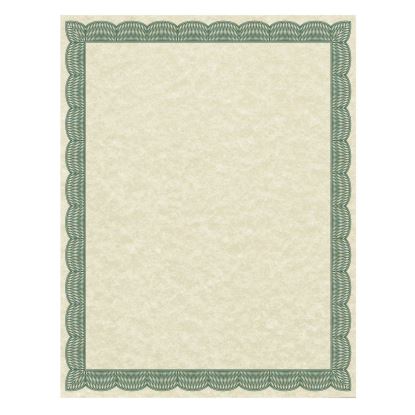 Parchment Certificates, Traditional, 8.5 x 11, Ivory with Green Border, 50/Pack1