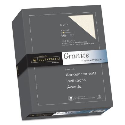 Granite Specialty Paper, 24 lb Bond Weight, 8.5 x 11, Ivory, 500/Ream1