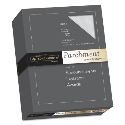 Parchment Specialty Paper, 24 lb, 8.5 x 11, Gray, 500/Ream1