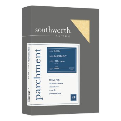 Parchment Specialty Paper, 24 lb Bond Weight, 8.5 x 11, Gold, 500/Ream1