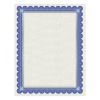 Parchment Certificates, Academic, 8.5 x 11, Ivory with Blue/Silver Foil Border, 15/Pack1