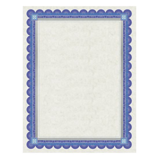 Parchment Certificates, Academic, 8.5 x 11, Ivory with Blue/Silver Foil Border, 15/Pack1