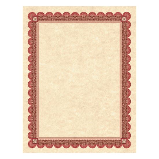 Parchment Certificates, Academic, 8.5 x 11, Copper with Red/Brown Border, 25/Pack1