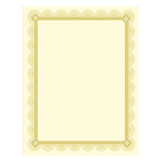 Premium Certificates, 8.5 x 11, Ivory/Gold with Spiro Gold Foil Border,15/Pack1