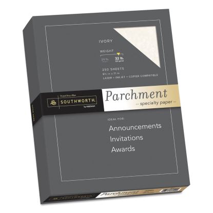 Parchment Specialty Paper, 32 lb Bond Weight, 8.5 x 11, Ivory, 250/Pack1