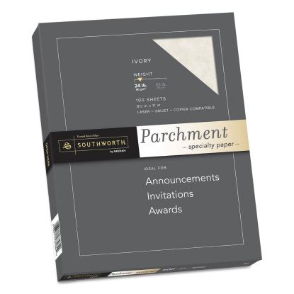 Parchment Specialty Paper, 24 lb Bond Weight, 8.5 x 11, Ivory, 100/Pack1
