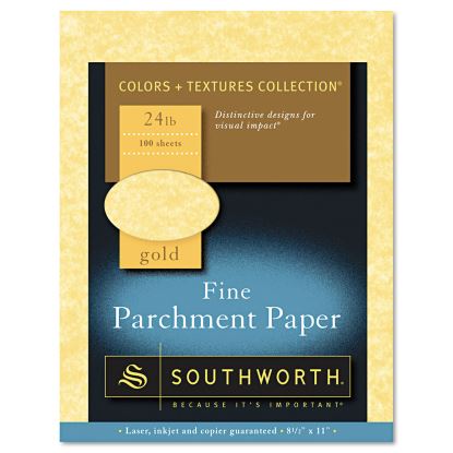 Parchment Specialty Paper, 24 lb Bond Weight, 8.5 x 11, Gold, 100/Pack1