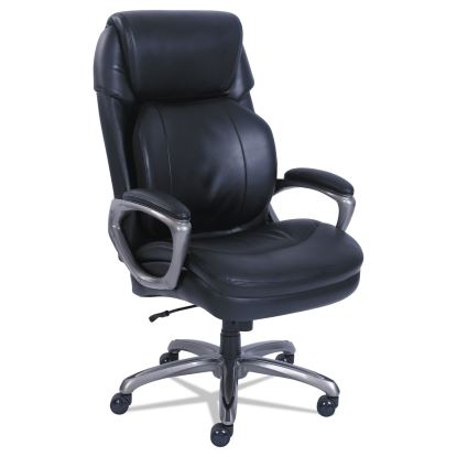 Cosset Big and Tall Executive Chair, Supports Up to 400 lb, 19" to 22" Seat Height, Black Seat/Back, Slate Base1