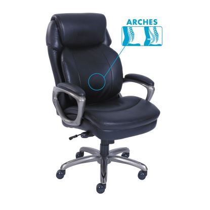 Cosset High-Back Executive Chair, Supports Up to 275 lb, 18.75" to 21.75" Seat Height, Black Seat/Back, Slate Base1