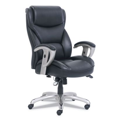 Emerson Big and Tall Task Chair, Supports Up to 400 lb, 19.5" to 22.5" Seat Height, Black Seat/Back, Silver Base1