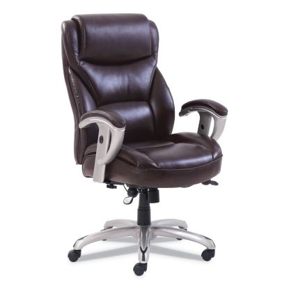 Emerson Big and Tall Task Chair, Supports Up to 400 lb, 19.5" to 22.5" Seat Height, Brown Seat/Back, Silver Base1