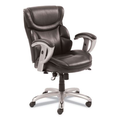 Emerson Task Chair, Supports Up to 300 lb, 18.75" to 21.75" Seat Height, Brown Seat/Back, Silver Base1