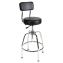 Heavy-Duty Shop Stool, Supports Up to 300 lb, 29" to 34" Seat Height, Black Seat/Back, Chrome Base1