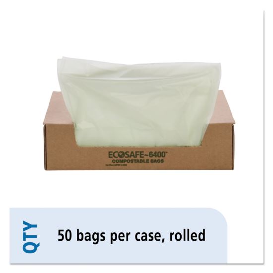 EcoSafe-6400 Bags, 32 gal, 0.85 mil, 33" x 48", Green, 50/Box1